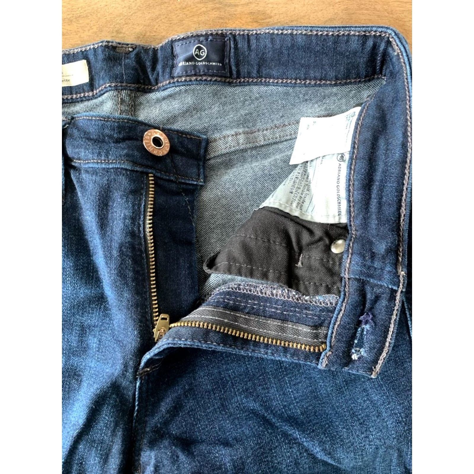 Vintage AG Adriano Goldschmied Jeans Womens 27R Skinny Slim Blue Denim 5-Pocket Inseam 29 in - Retro City Punk USA Logo Rise Mid - Regular Size XS- XXL Size 26" / US 2 / IT 38 - 5 Thumbnail