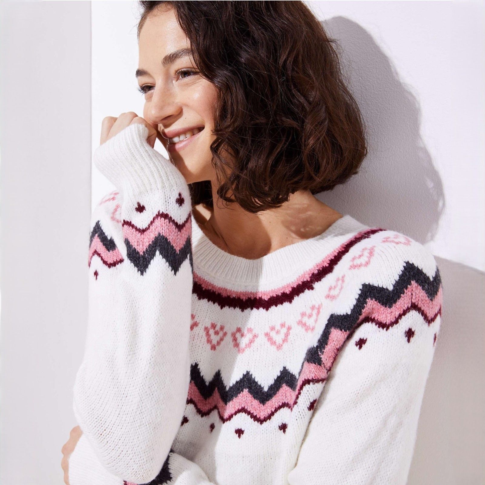 Loft Swingy Fairisle Fair Isle Sweater in size Medium NWT $69.50 Size M / US 6-8 / IT 42-44 - 2 Thumbnail