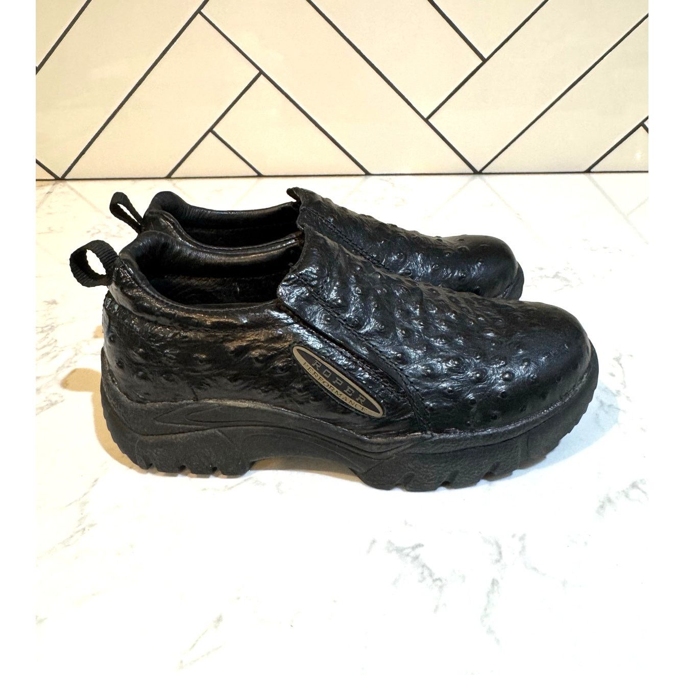 Roper Roper Performance slip-on faux ostrich print leather shoe Size US 7 / IT 37 - 3 Thumbnail