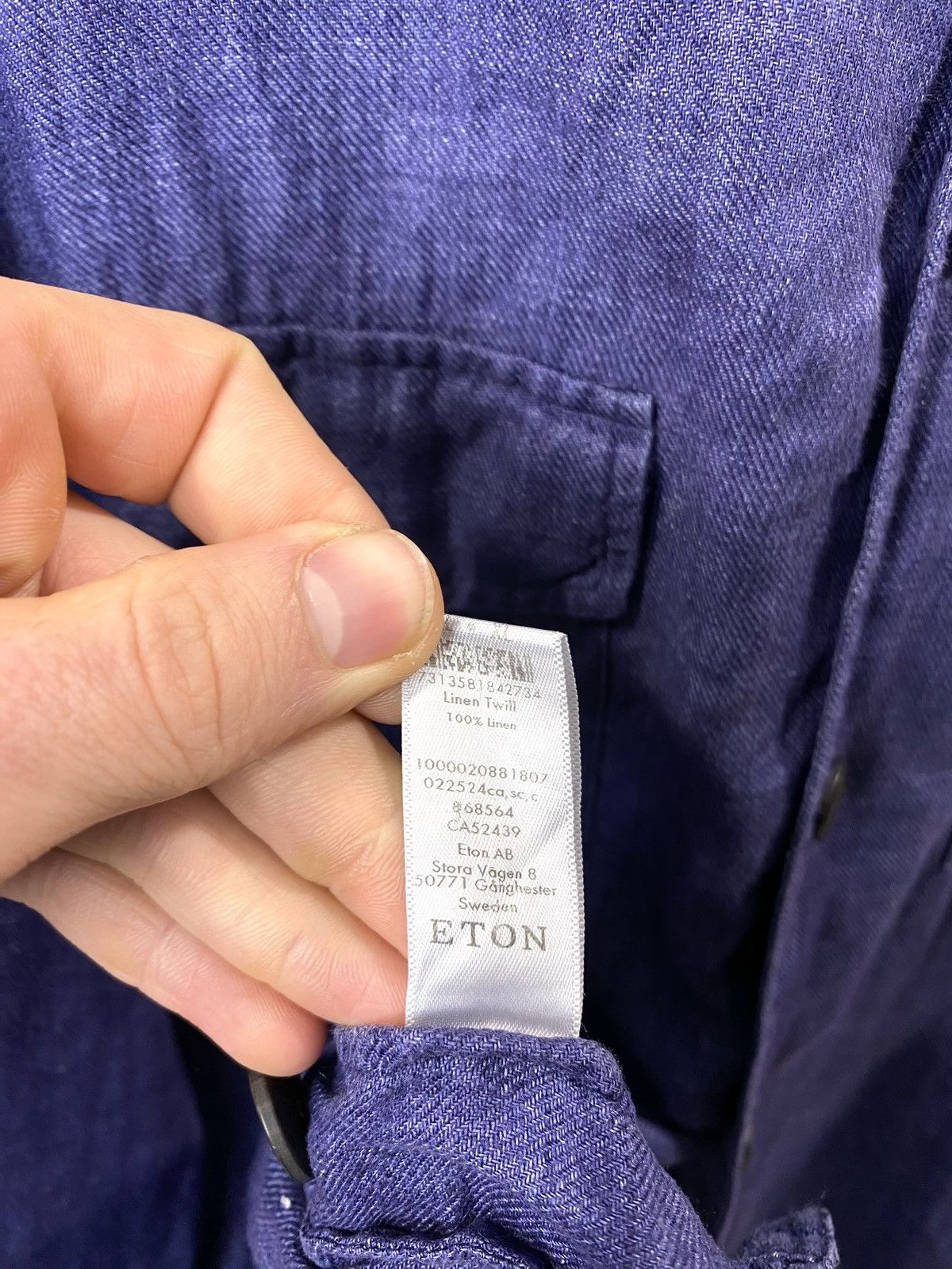 Eton Vintage French Style Eton Linen Twill Overshot Shirt Size US XL / EU 56 / 4 - 11 Thumbnail