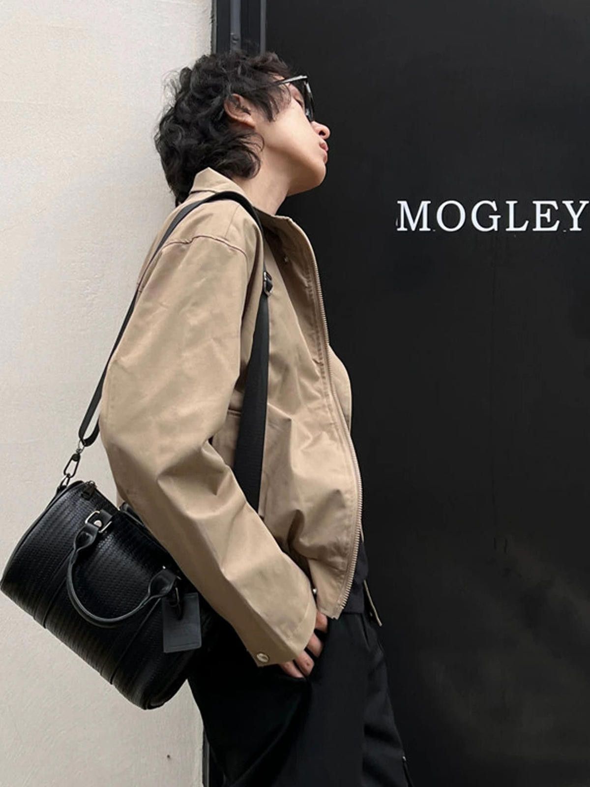 Japanese Brand Black Textured Barrel Crossbody Bag, Shoulder Bag Size ONE SIZE - 4 Thumbnail