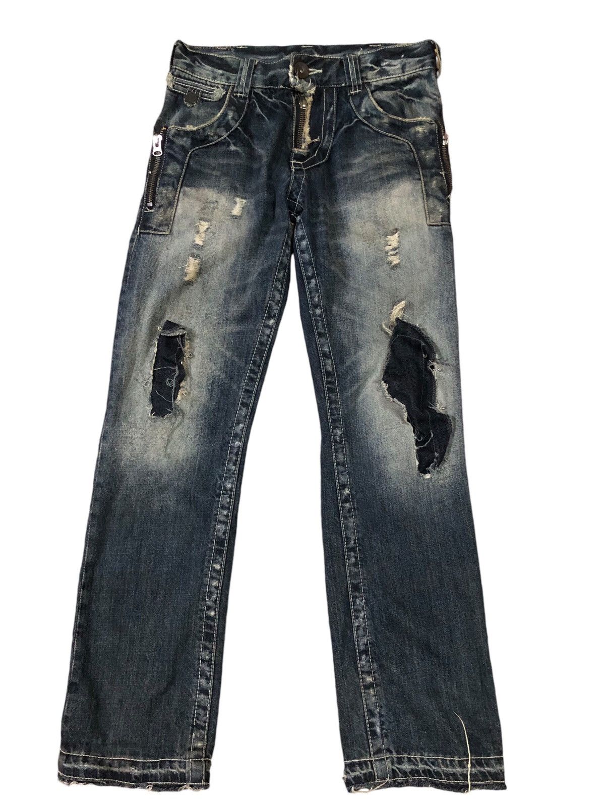 If Six Was Nine × Japanese Brand × Le Grande Bleu (L.G.B.) Army of No Distressed Punk Rockabilly Denim Pants Size US 30 / EU 46 - 1 Thumbnail