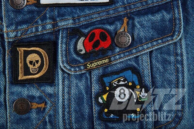 Supreme SS18 SUPREME PATCHES DENIM TRUCKER JACKET BLUE M Size US M / EU 48-50 / 2 - 4 Thumbnail