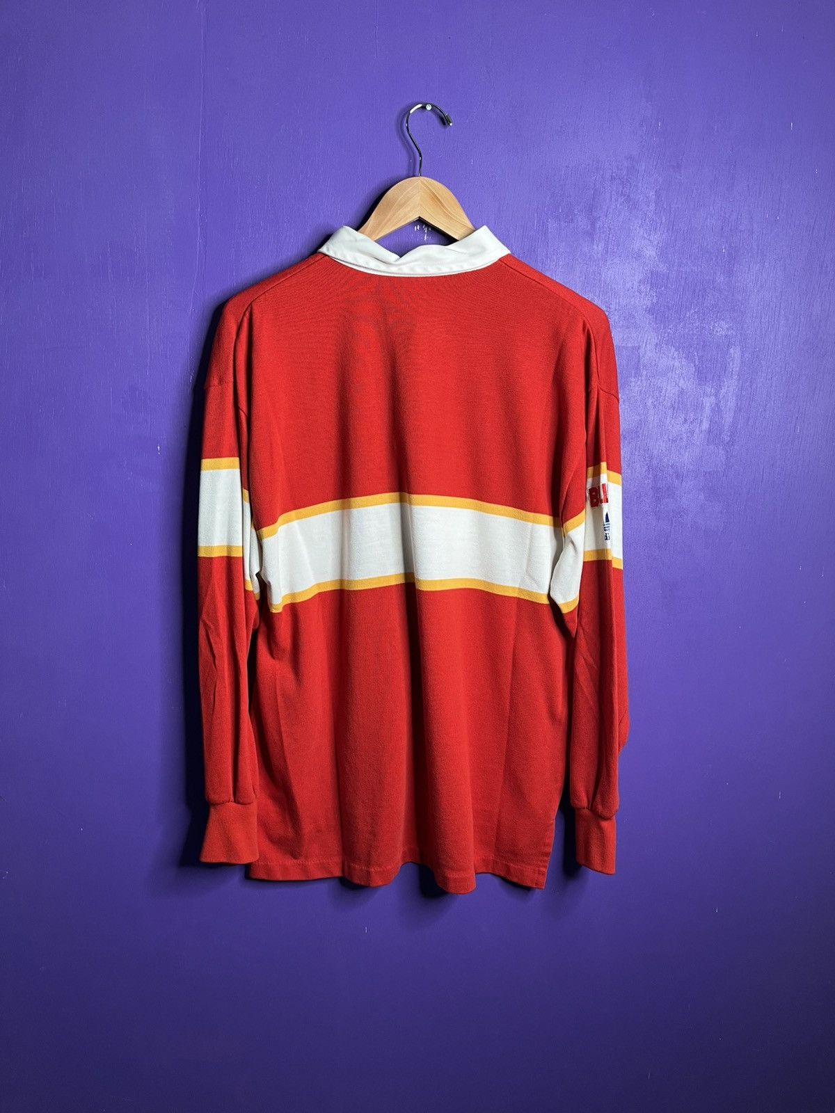 Adidas × Vintage Vintage 80s Adidas OJ Simpson bulldog rugby shirt Size US XL / EU 56 / 4 - 2 Thumbnail