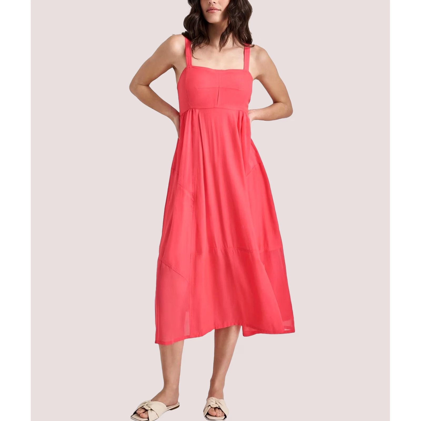 DKNY DKNY Womens Midi Dress, Pink, Large Size L / US 10 / IT 46 - 1 Preview