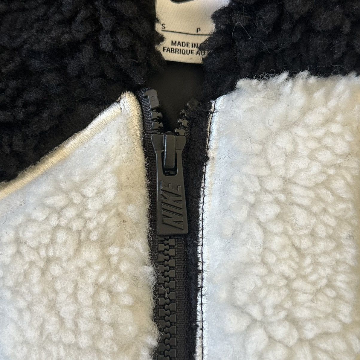 Nike Nike Big Logo Sherpa Fleece Zip Up Hooded Sweatshirt Size S / US 4 / IT 40 - 9 Thumbnail