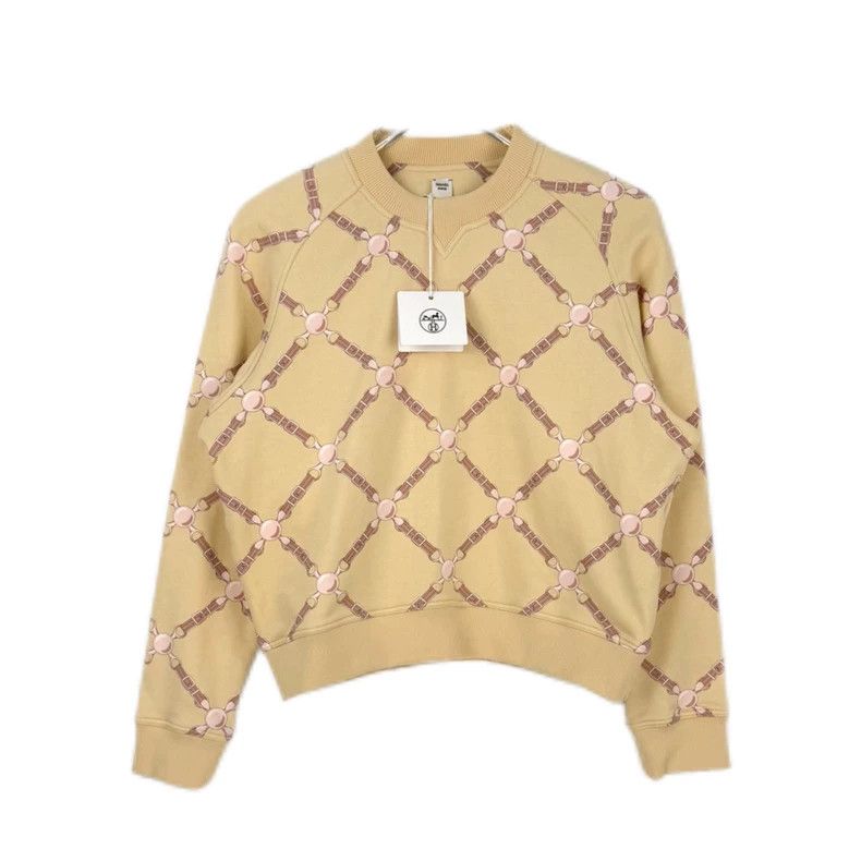 Hermes Hermes Beige Chain Pattern Sweatshirt Size US M / EU 48-50 / 2 - 1 Thumbnail