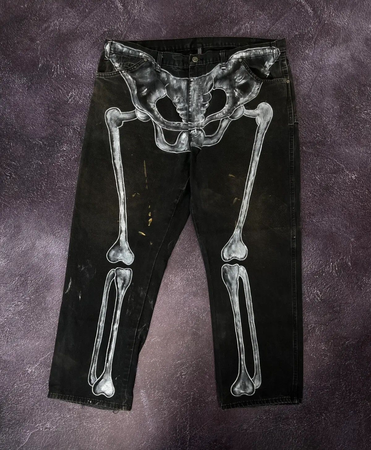 Dickies Vintage Dickies Skeleton Custom 1/1 Black Baggy Pants Jeans Size US 40 / EU 56 - 1 Thumbnail