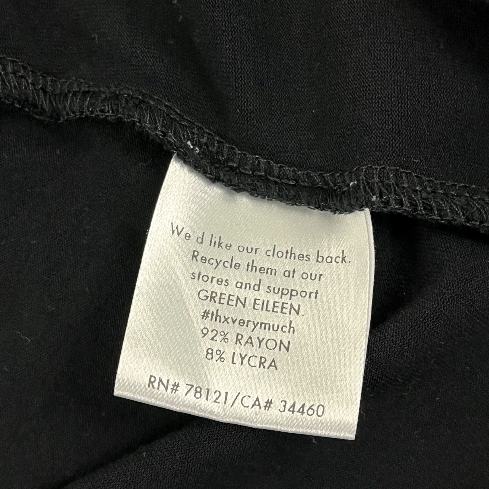 Eileen Fisher VINTAGE EILEEN FISHER Blouse Womens M/L Black Asymmetrical Tunic Top Rayon Stretch L/S Size M / US 6-8 / IT 42-44 - 3 Thumbnail