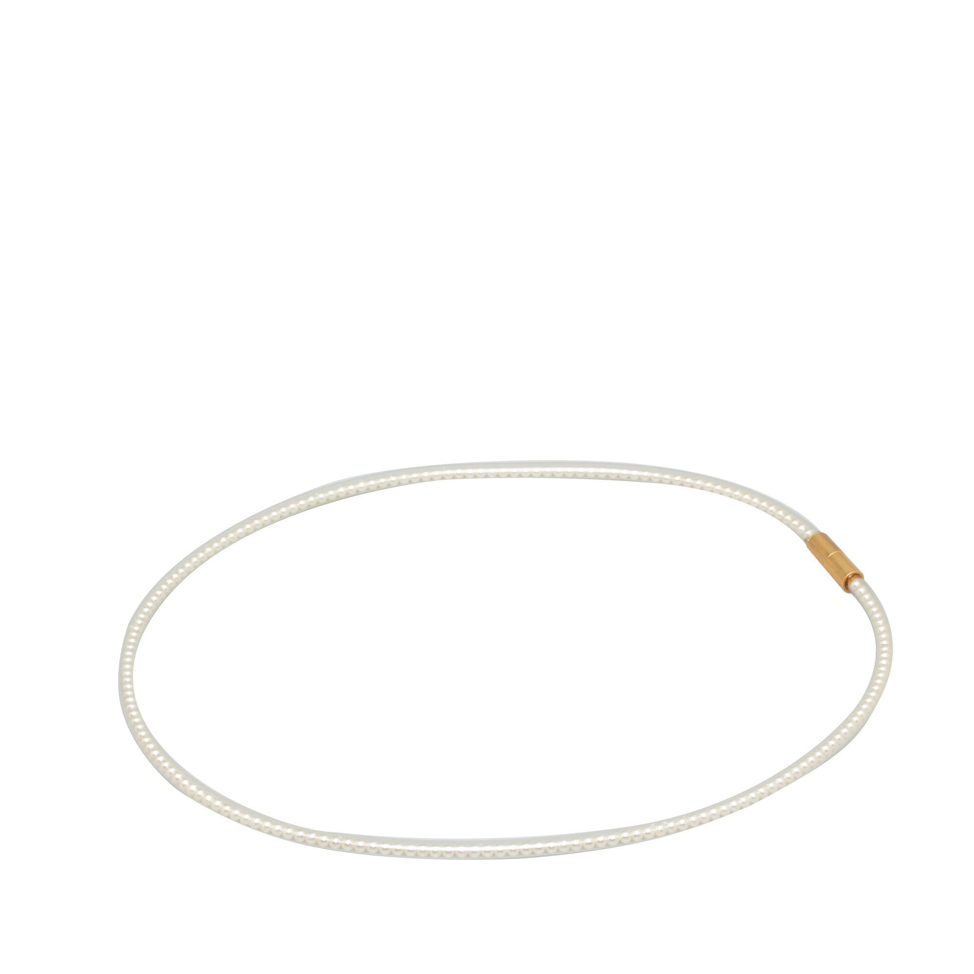 image of Chanel Cc Faux Pearl Choker in White, Women's