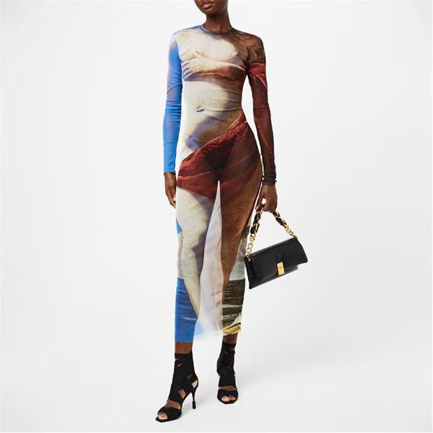 Balmain o1g2r1mq0924 Midi Dress in Multicolor Size XS / US 0-2 / IT 36-38 - 4 Thumbnail