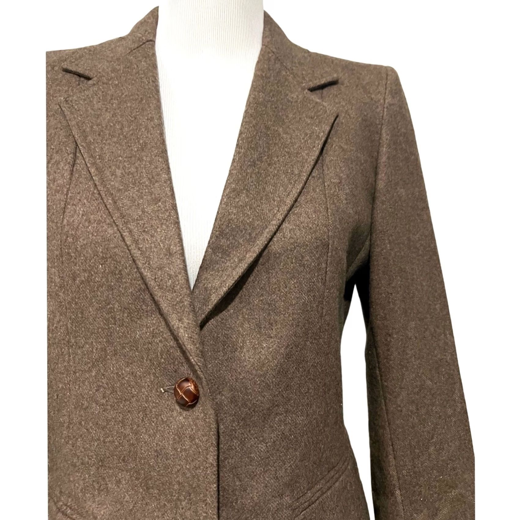 Vintage VINTAGE Gallery Skirt Suit Set Brown Wool Pleated Leather Buttons Preppy Size 10 Women Outfit/Set Skirt Womens Vintage Brown Wool Pleated Gallery 10 Size 32" / US 10 / IT 46 - 2 Thumbnail