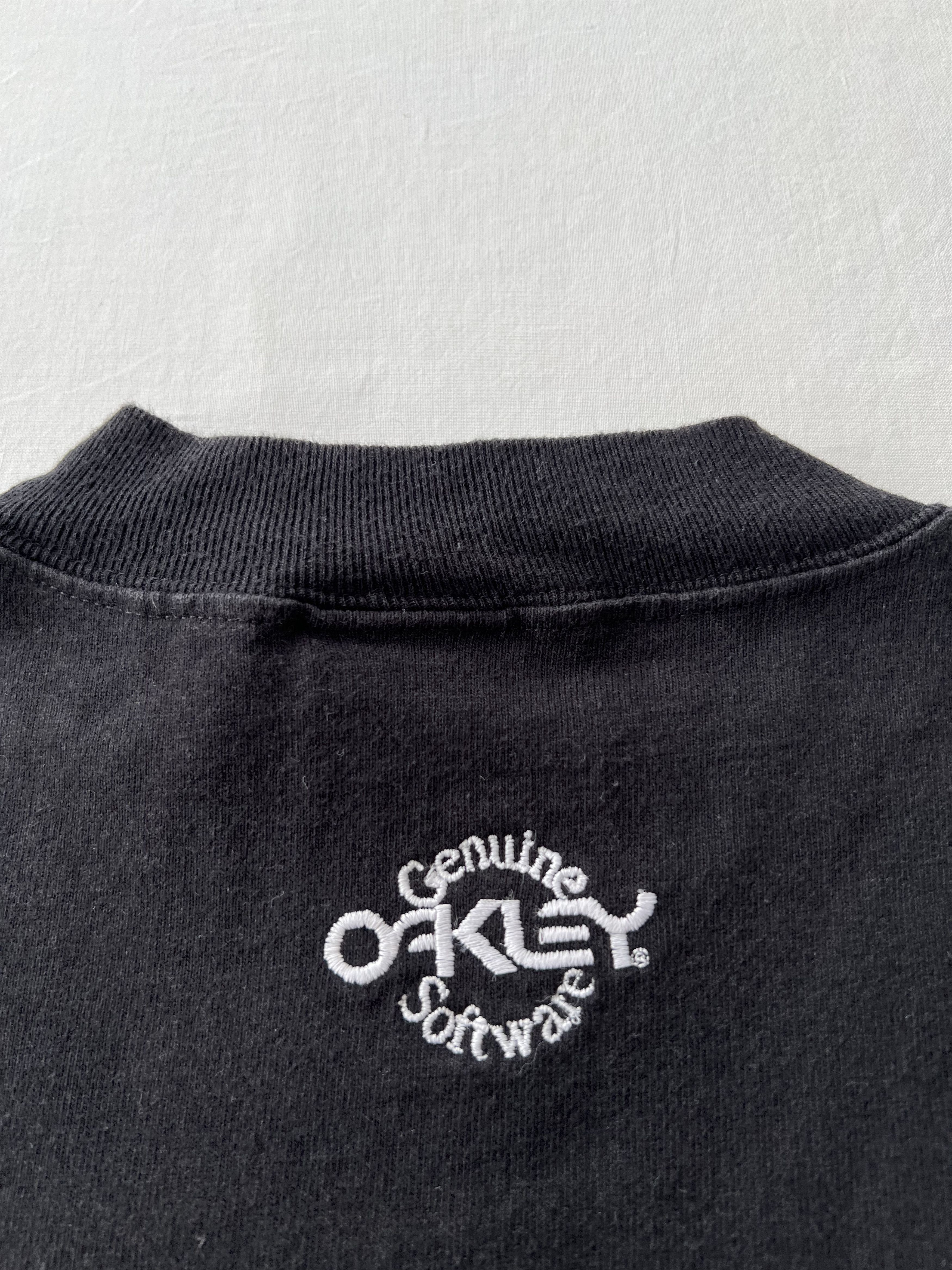 Oakley Vintage 90s Oakley Thermonuclear Protection Black T-shirt Size US XL / EU 56 / 4 - 11 Thumbnail