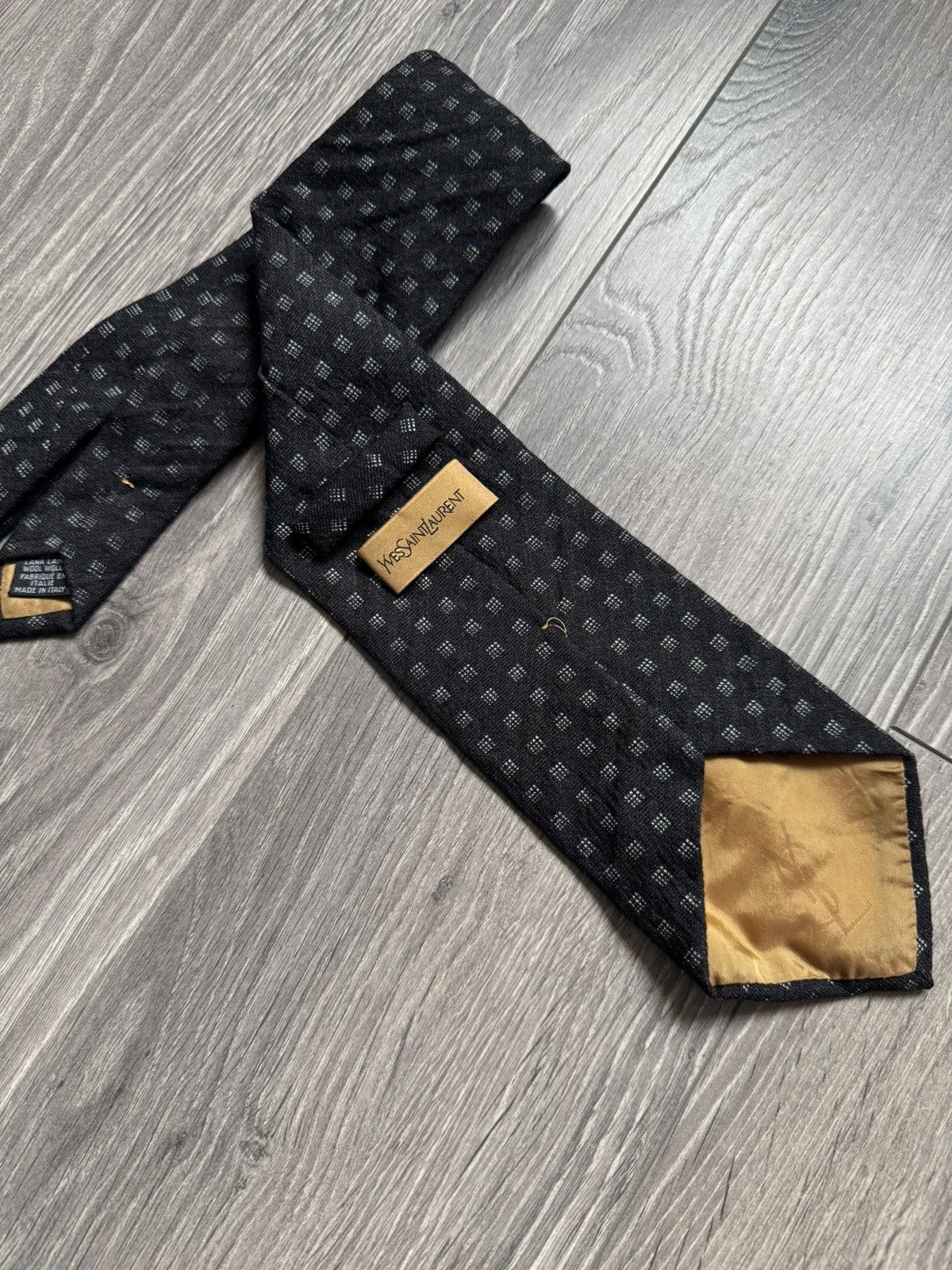 Yves Saint Laurent Vintage Yves Saint Laurent 1980’s Wool Monogram Neck tie Size ONE SIZE - 2 Thumbnail