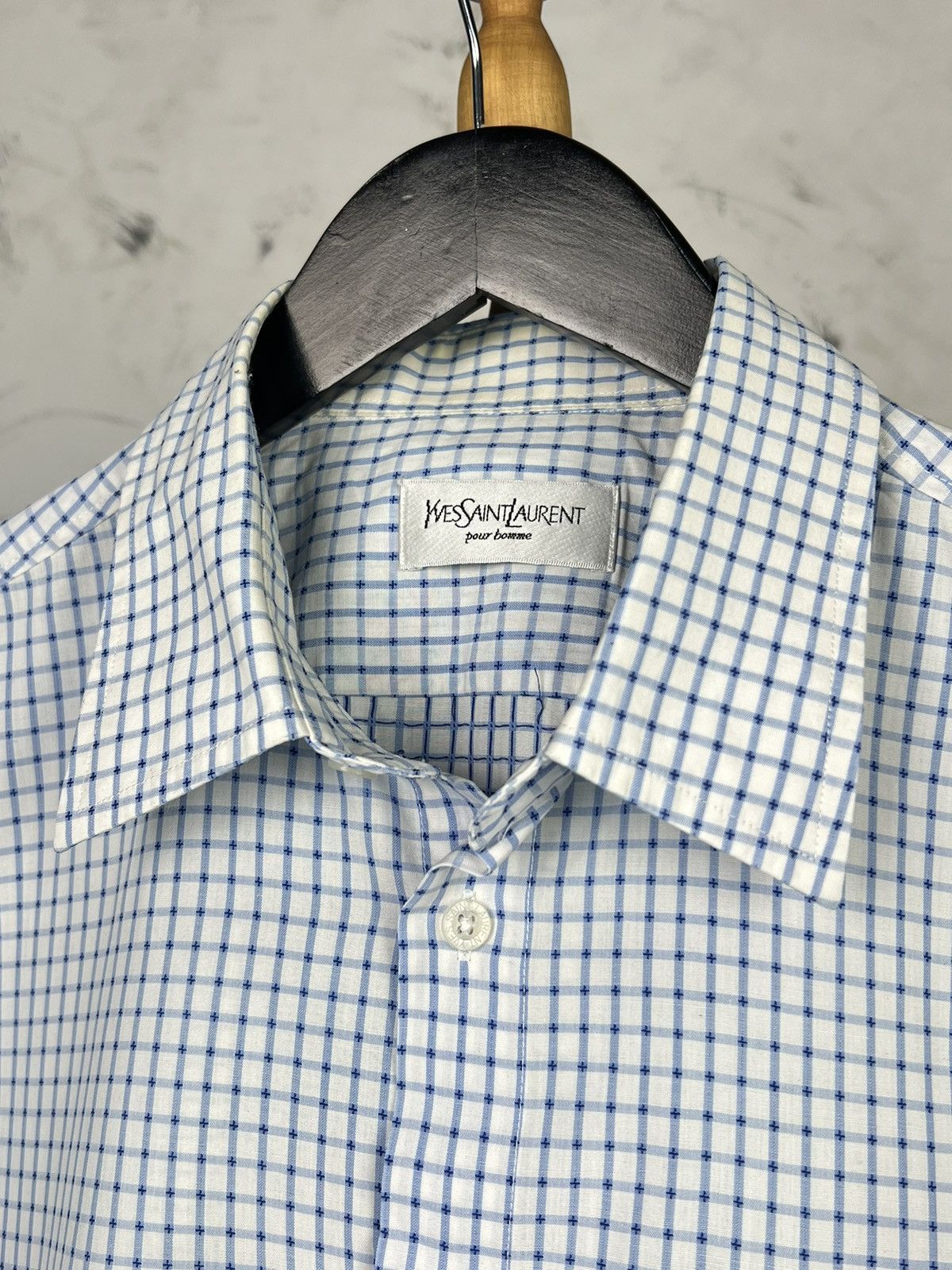 Yves Saint Laurent Yves Saint Laurent Pour Homme Short Sleeve Shirt L - XL Size US XL / EU 56 / 4 - 5 Thumbnail