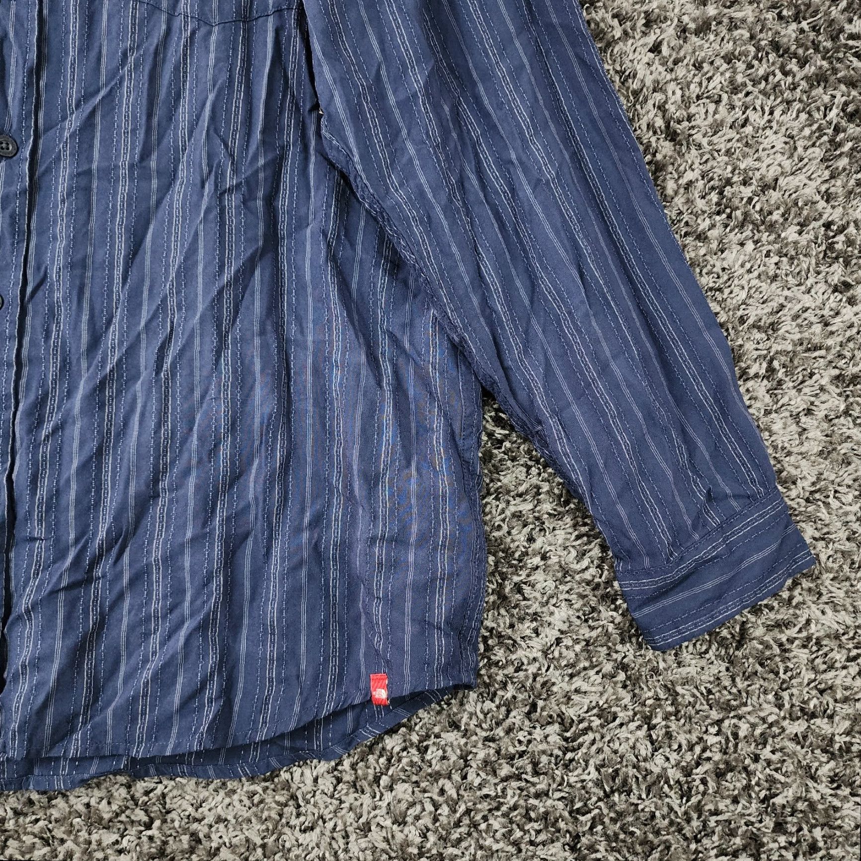 The North Face THE NORTH FACE Striped Button-Up Shirt Mens Regular Fit Long Sleeve Blue XL Size US XL / EU 56 / 4 - 2 Thumbnail