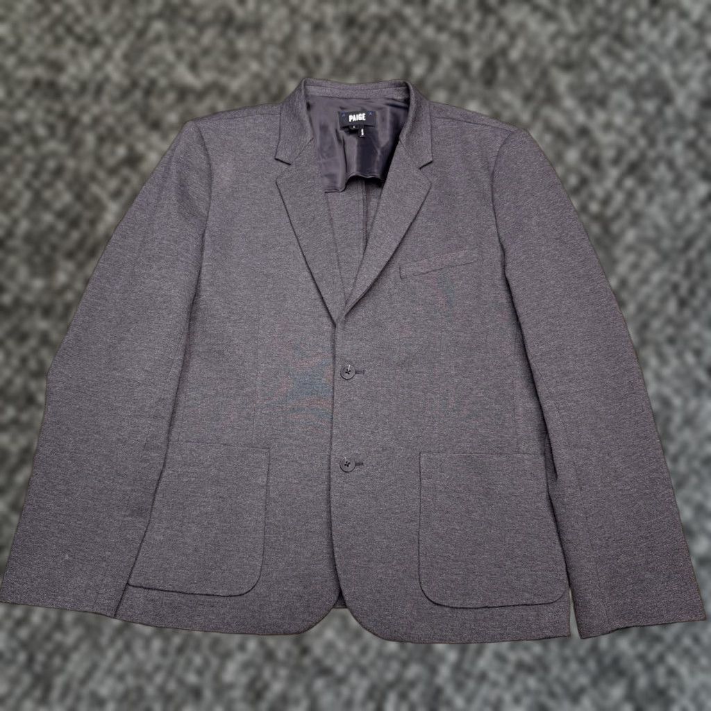Paige Paige Sport Coat Mens Large Iced Black Stretch Blazer - Classic, Single-Breasted, Notch Lapel, 2-Button Front, Dry Clean Only, Regular Fit Size 42R - 1 Thumbnail