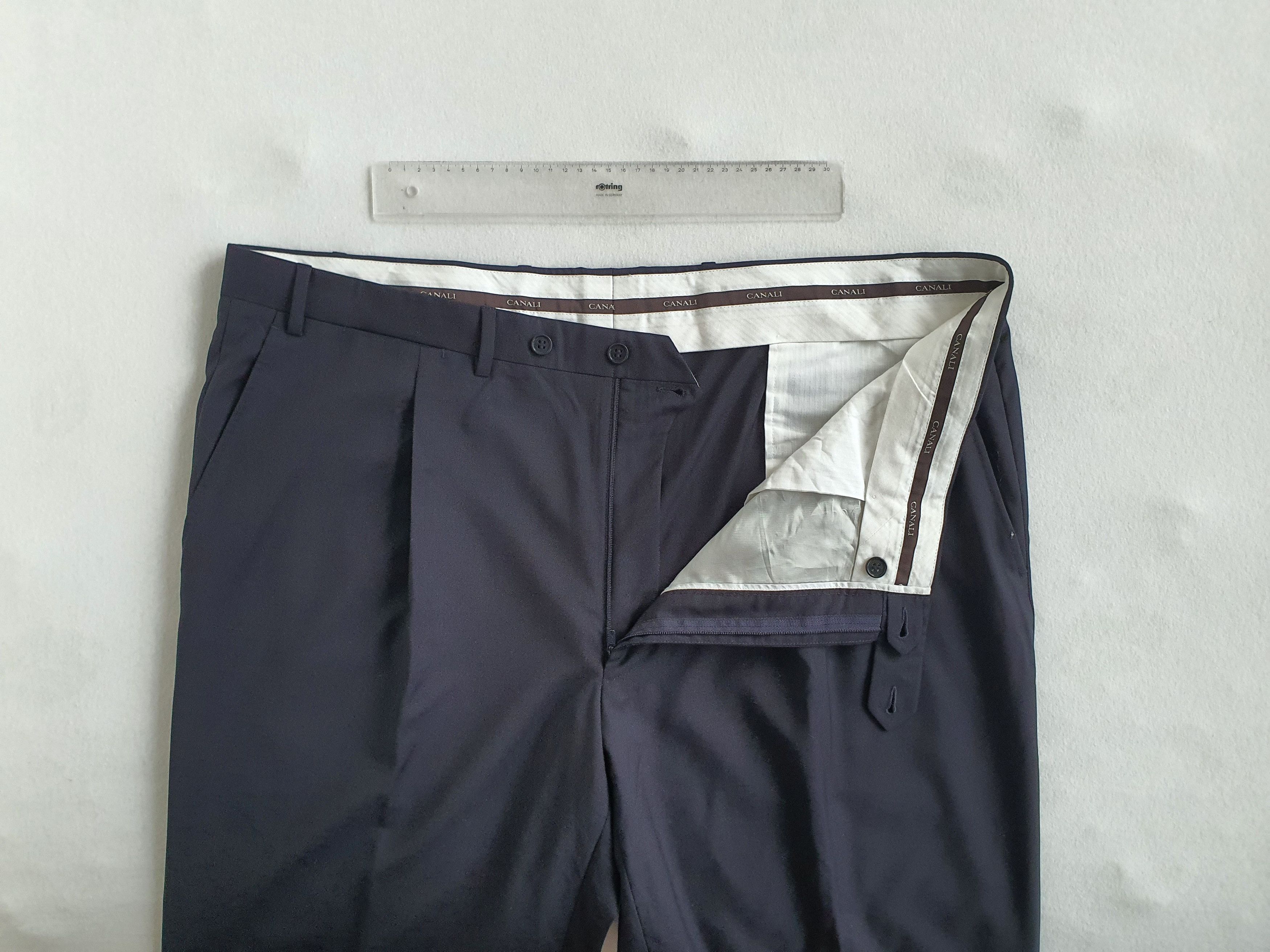 Canali Tailored Dress Pants - Navy, Pleated, Classic Fit - Sz EU 58 Size 42R - 4 Thumbnail