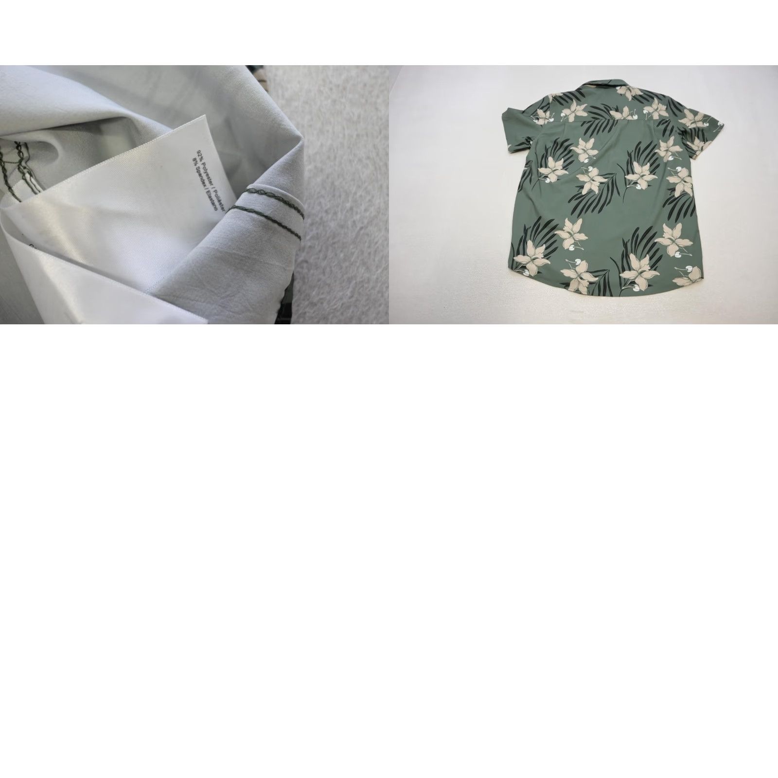 Hurley Button Up Hawaiian Shirt Floral Polyester Stretch Surf Mens Sz Large
