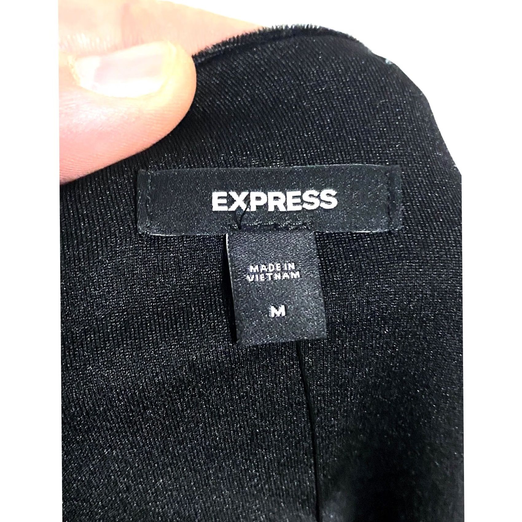 Express Express Blouse Womens M Black Velvet Deep V Neck Ruched Button Top Boho Chic NWT Size M / US 6-8 / IT 42-44 - 6 Thumbnail
