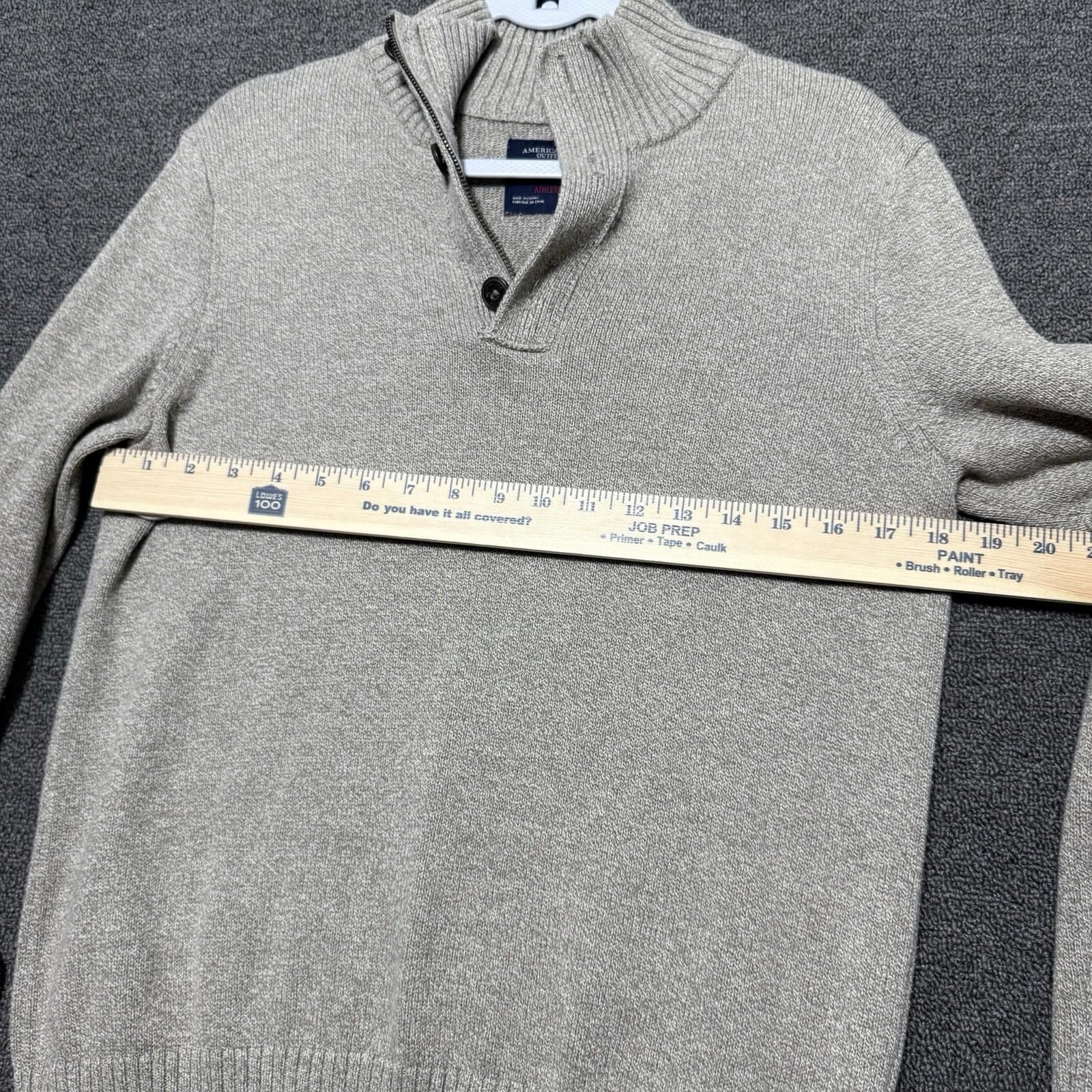 American Eagle Outfitters Y2K American Eagle Men M Tan Sweater 1/4Zip Preppy IvyLeague Size US M / EU 48-50 / 2 - 6 Thumbnail