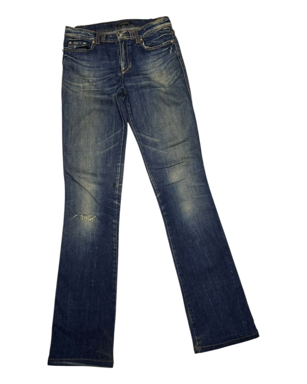 Just Cavalli × Roberto Cavalli ROBERTO CAVALLI LEOPARD DISTRESSED FLARE JEANS Size 29" - 3 Thumbnail
