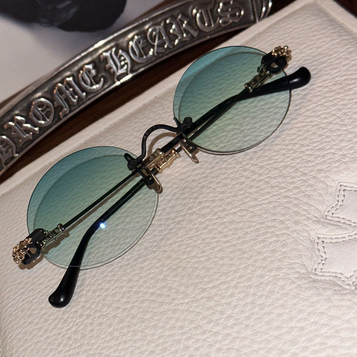 Occhiali Da Sole Chrome Hearts Pills II - Metallo Marrone, Lenti Tono Su Tono, Made In Japan