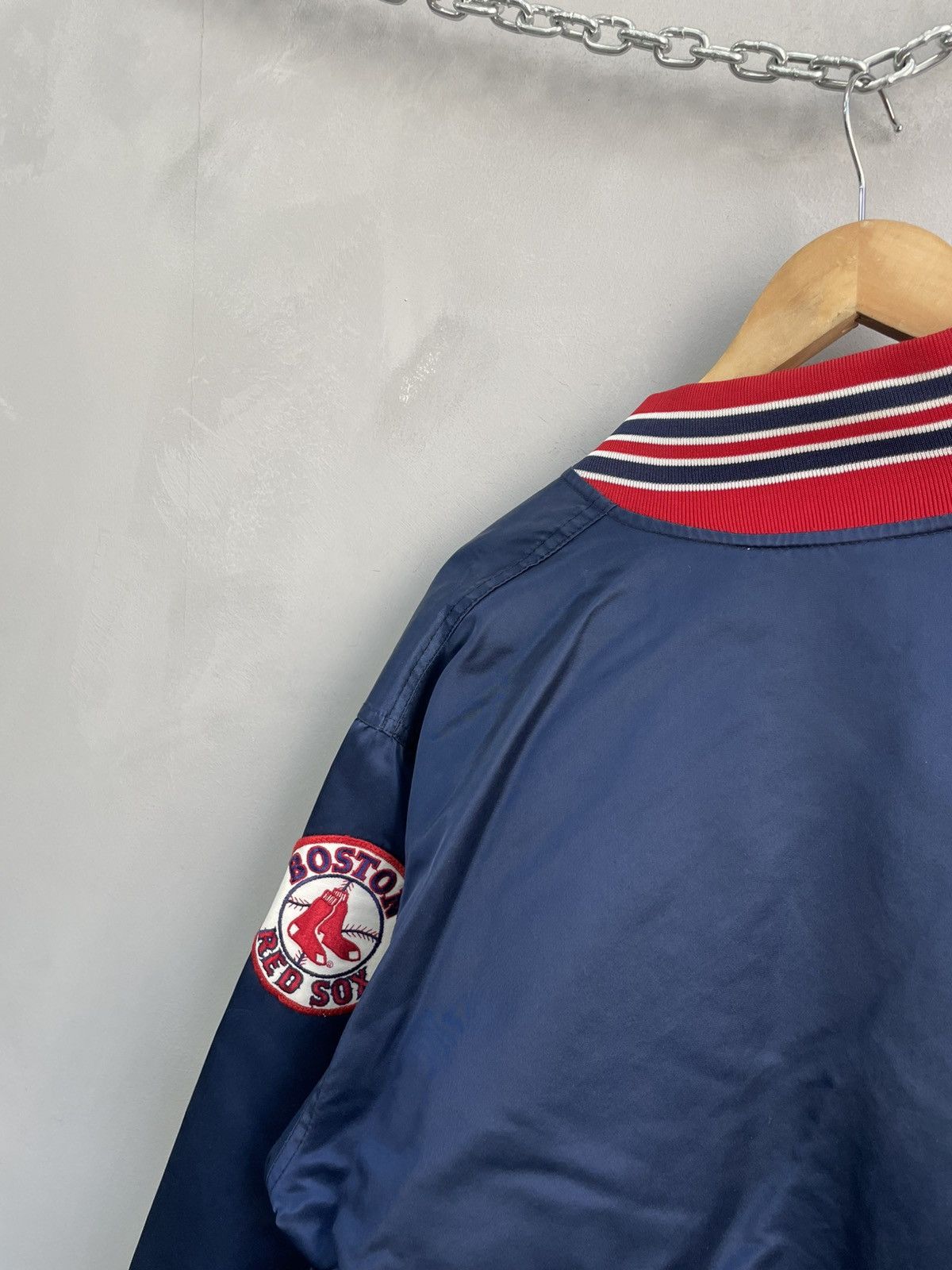 MLB Vintage MLB Red Sox satin bomber jacket starter rare Size US XL / EU 56 / 4 - 11 Thumbnail