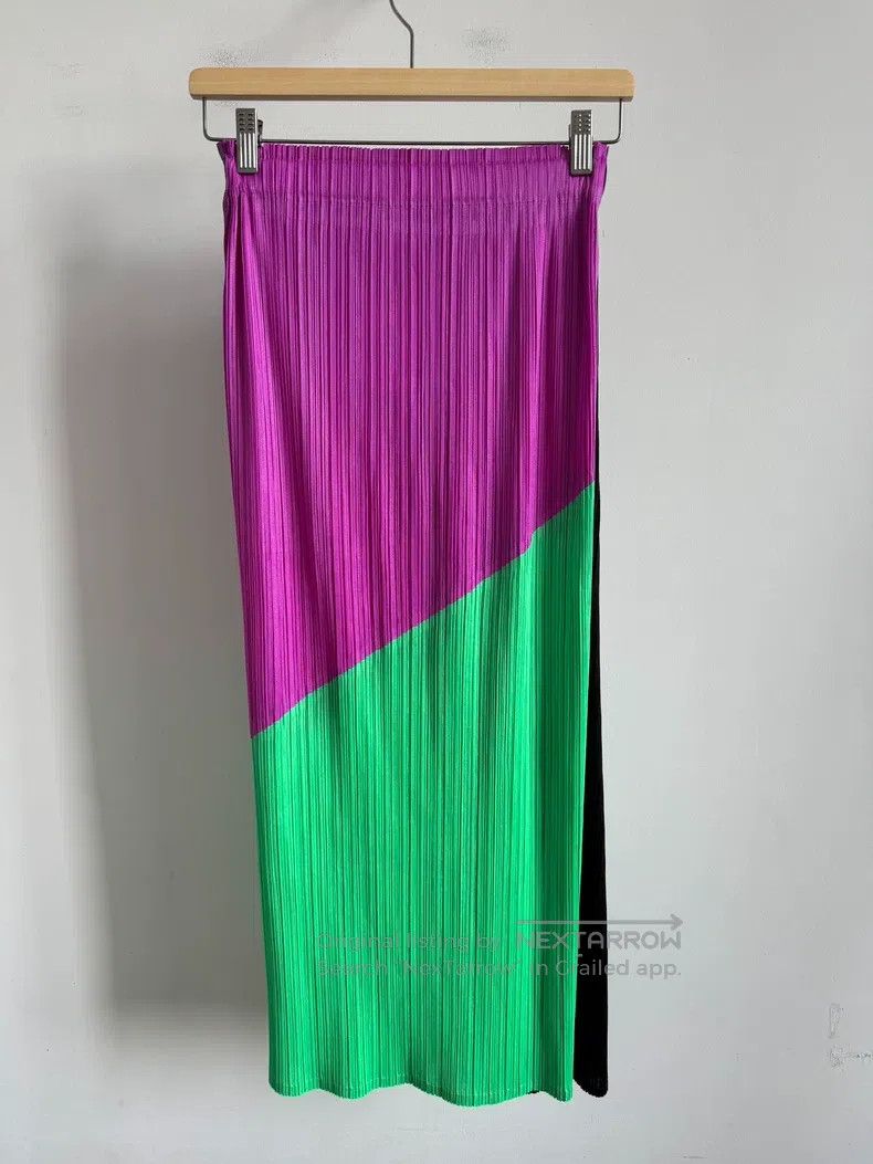 Issey Miyake Issey Miyake size:3 Color Block Midi Skirt Size 22" - 3 Thumbnail
