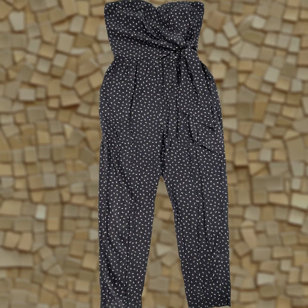 Juicy Couture Juicy Couture Womens Jumpsuit Silk Black 6 UK Sleeveless Floral Zip Regular One-Piece Womens Size 28" / US 6 / IT 42 - 1 Thumbnail