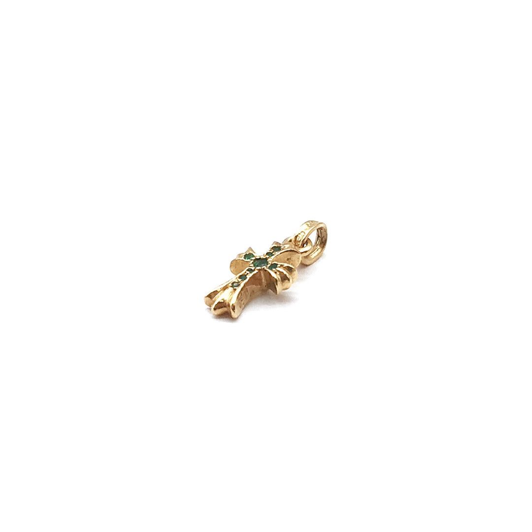 Chrome Hearts Chrome Hearts 22K Gold Emerald Babyfat Cross Charm Pendant Size ONE SIZE - 4 Thumbnail