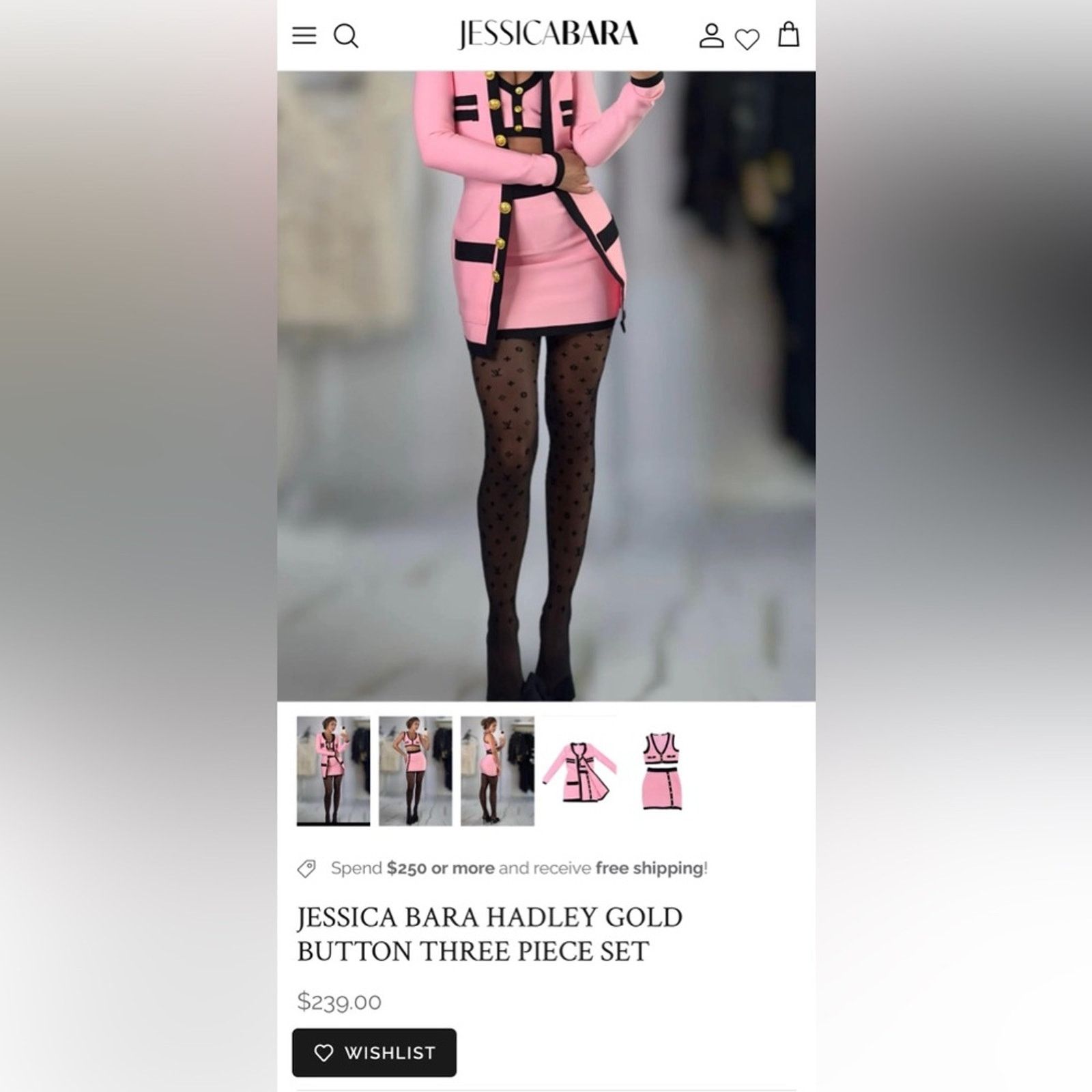 Other Pink and Black 3 piece skirt set with Gold Accents size S Size 27" / US 4 / IT 40 - 2 Thumbnail