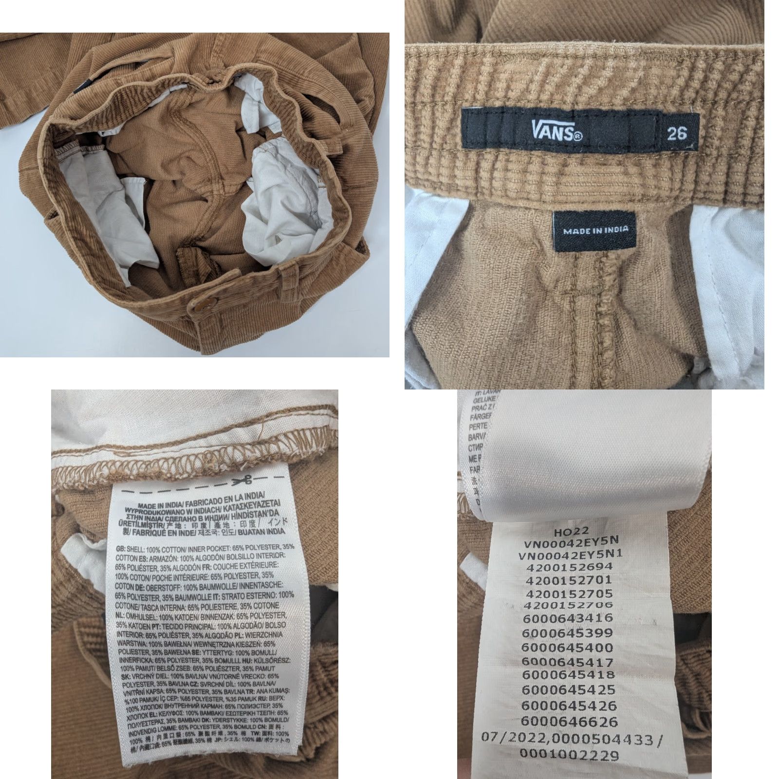 Vans Vans Pants Women's 26 Khaki Tan Brown Corduroy High Waist Pants Skater Y2K Size 26" / US 2 / IT 38 - 8 Thumbnail