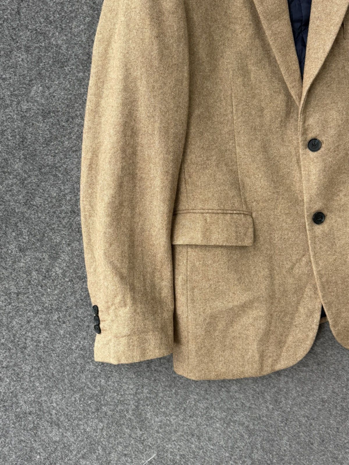 Other Hockerty handmade beige wool blazer quilted lining size L Size 52R - 2 Thumbnail