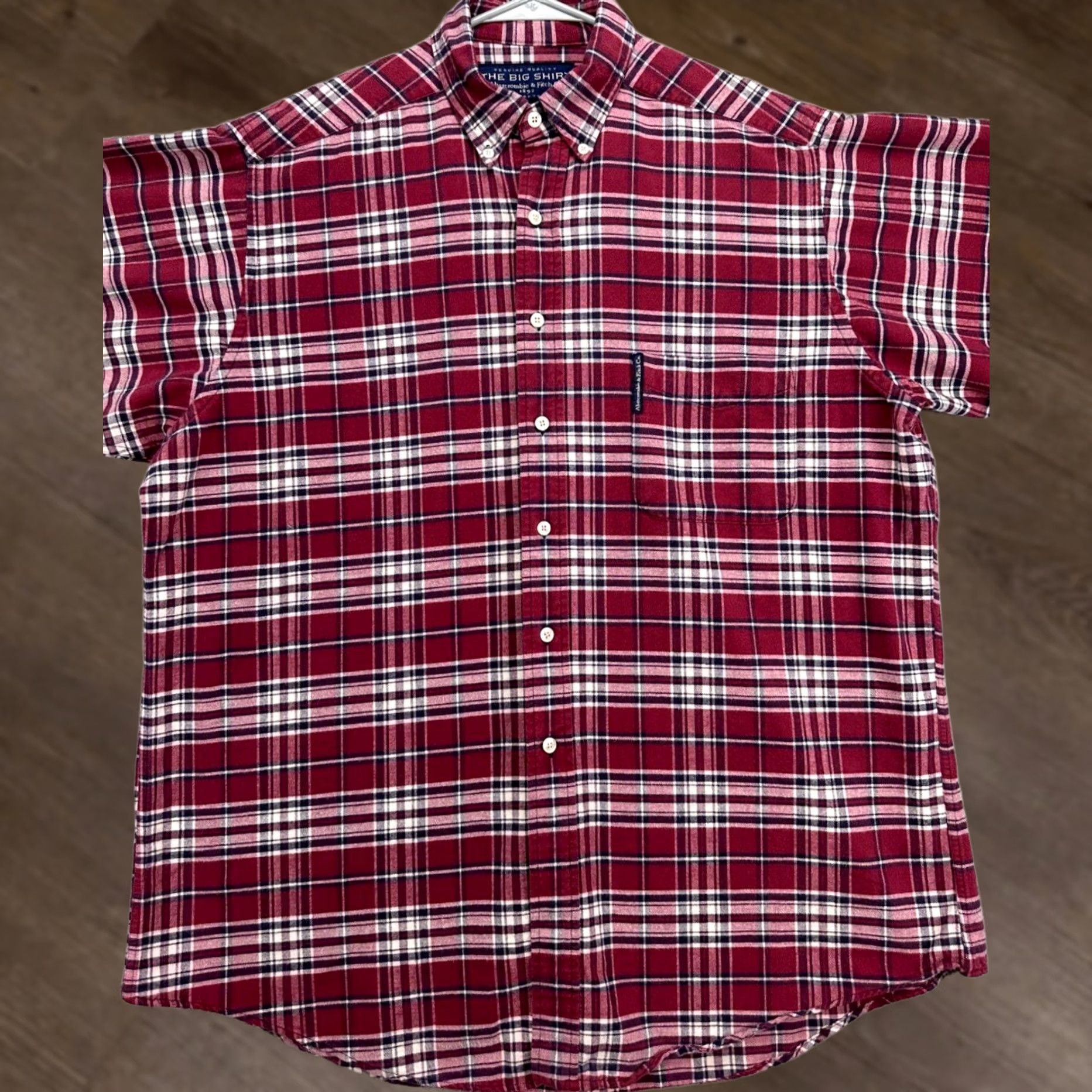 Abercrombie & Fitch Abercrombie Fitch Shirt Mens Medium Red Plaid The Big Shirt Oversized Flannel Size US M / EU 48-50 / 2 - 1 Thumbnail