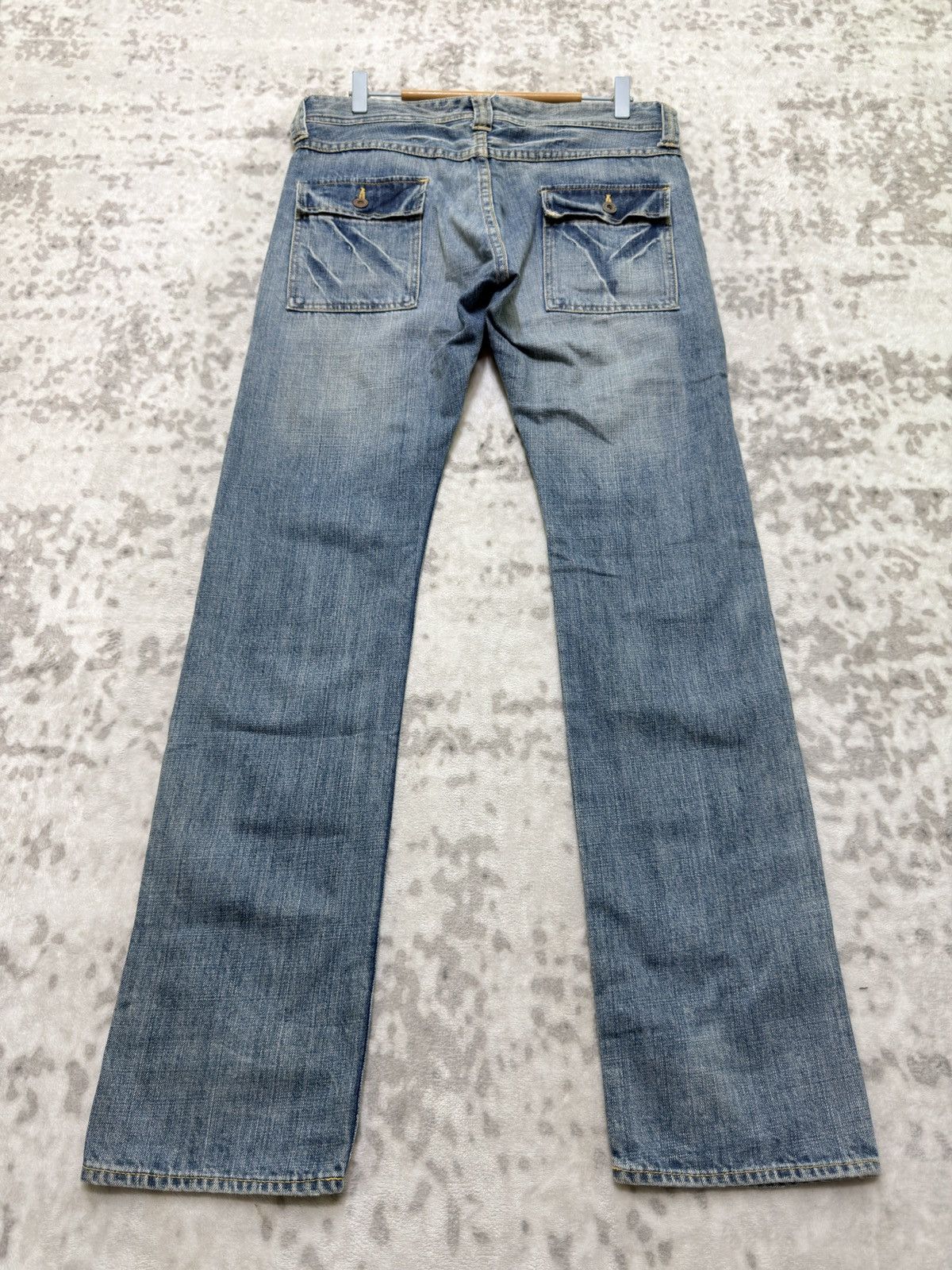 Hysteric Glamour Vintage Back Number Bush Pants Light Wash Straight Leg Denim Size US 32 / EU 48 - 2 Thumbnail