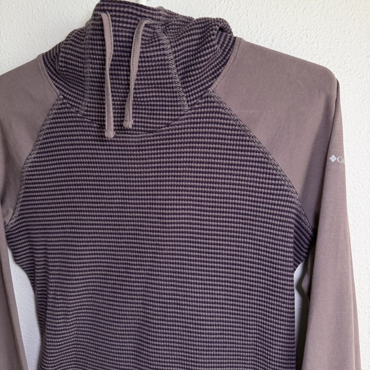 Columbia Columbia Womens Medium Purple Thermal Waffle Knit Hoodie Size M / US 6-8 / IT 42-44 - 3 Thumbnail