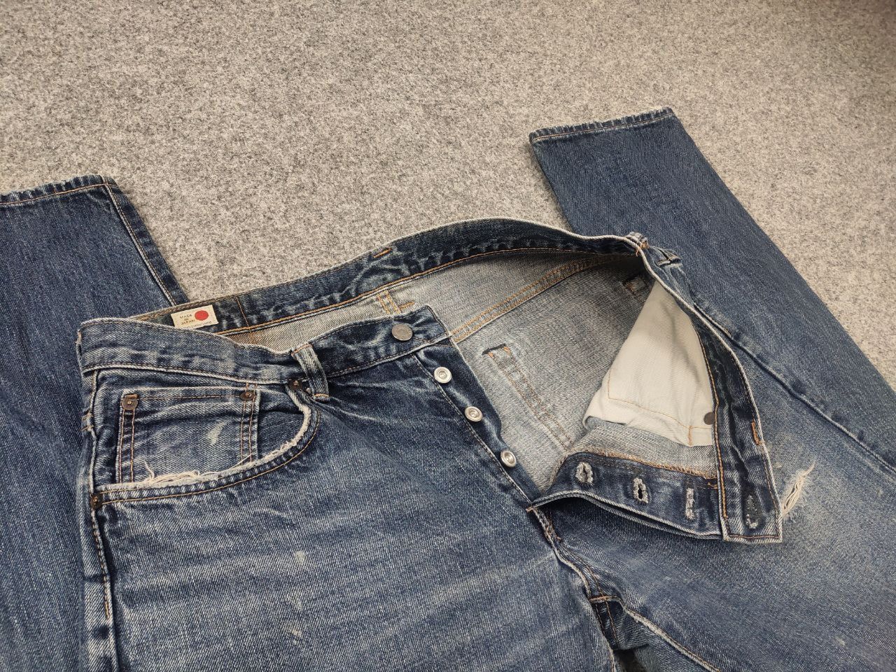 Edwin Vintage 90's Edwin Japan Selvedge paint denim Jeans Ed33m Size US 33 - 15 Thumbnail