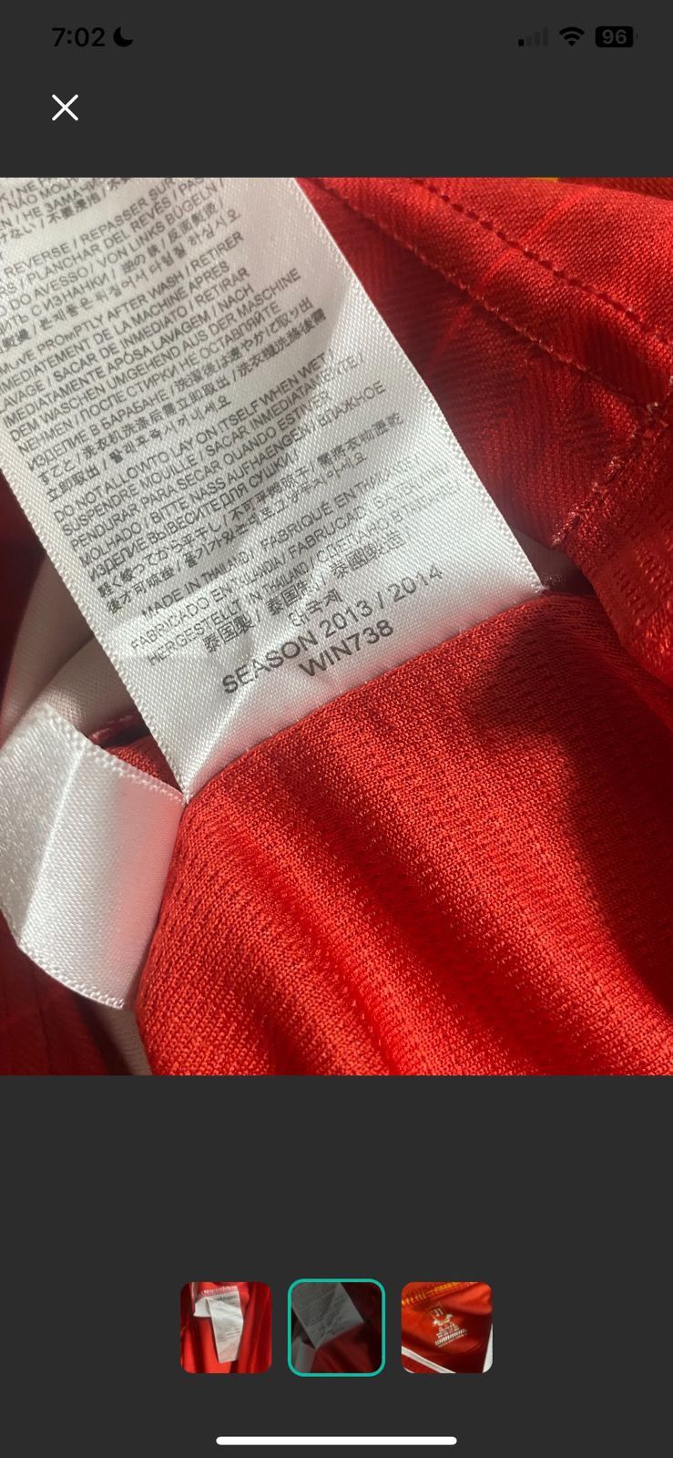Warrior Vintage liverpool jersey Size US L / EU 52-54 / 3 - 5 Thumbnail