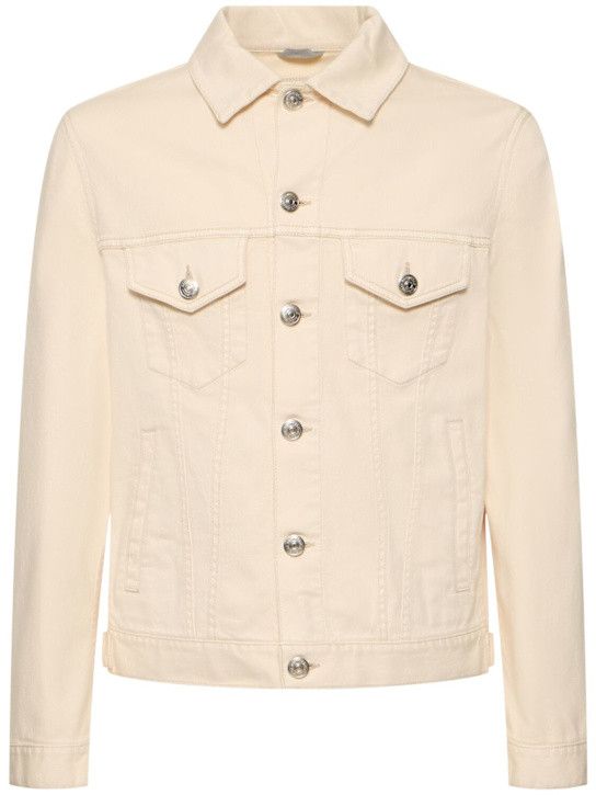 Brunello Cucinelli o1y0526 Denim Jacket in Beige Size US L / EU 52-54 / 3 - 1 Thumbnail