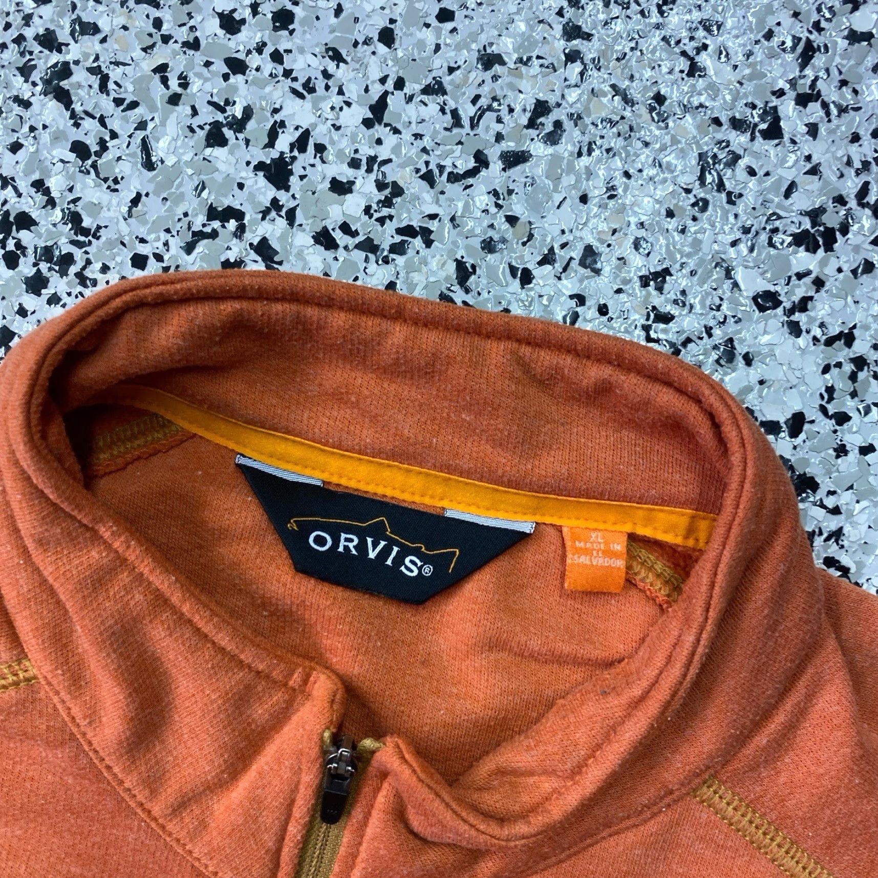 Orvis ORVIS Quarter-Zip Sweatshirt Orange XL Men Pullover Zip Zip Sweatshirt (Orvis) Size US XL / EU 56 / 4 - 2 Thumbnail