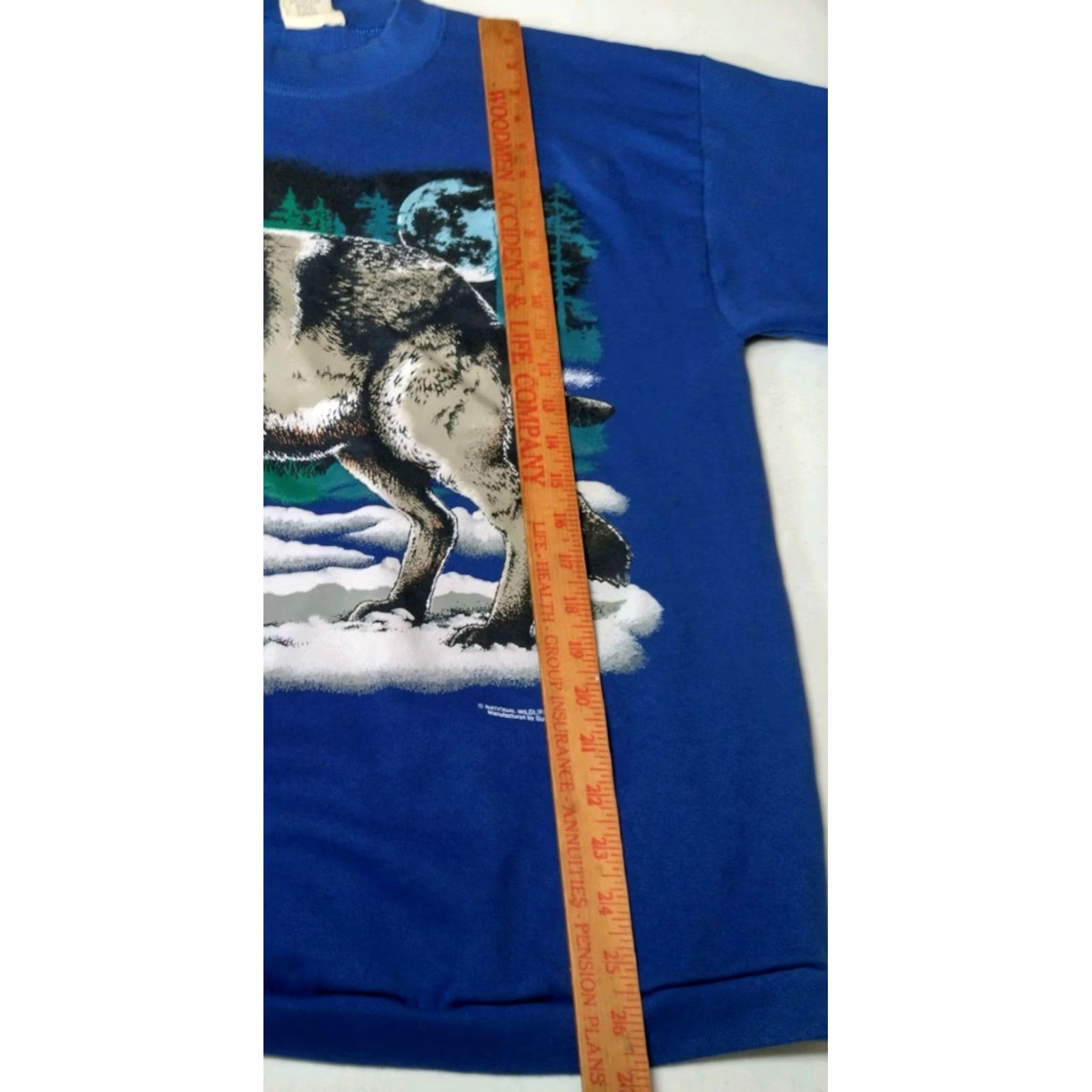Vintage VINTAGE National Wildlife Federation Sweatshirt Timber Wolf Crew Neck Large Blue Men L Graphic USA Made Vintage Nature Size US L / EU 52-54 / 3 - 5 Thumbnail