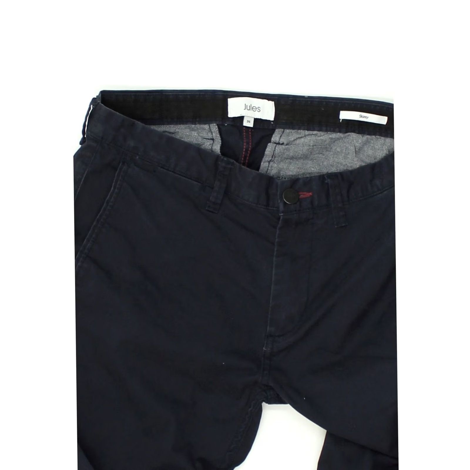 Vintage JULES Trousers Adult Small Navy Blue Skinny Chino Womens W30 L30 EU 36 Size 28" / US 6 / IT 42 - 3 Thumbnail