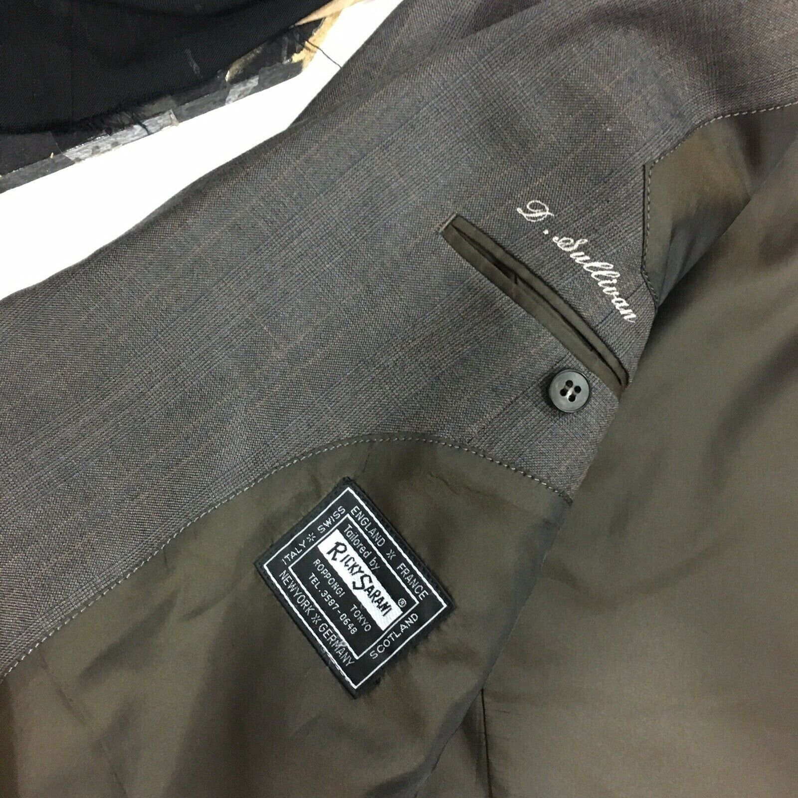 Other 60’s BESPOKE Sport Coat Brown Overcheck Jacket Wool Blazer Size 48R - 4 Thumbnail