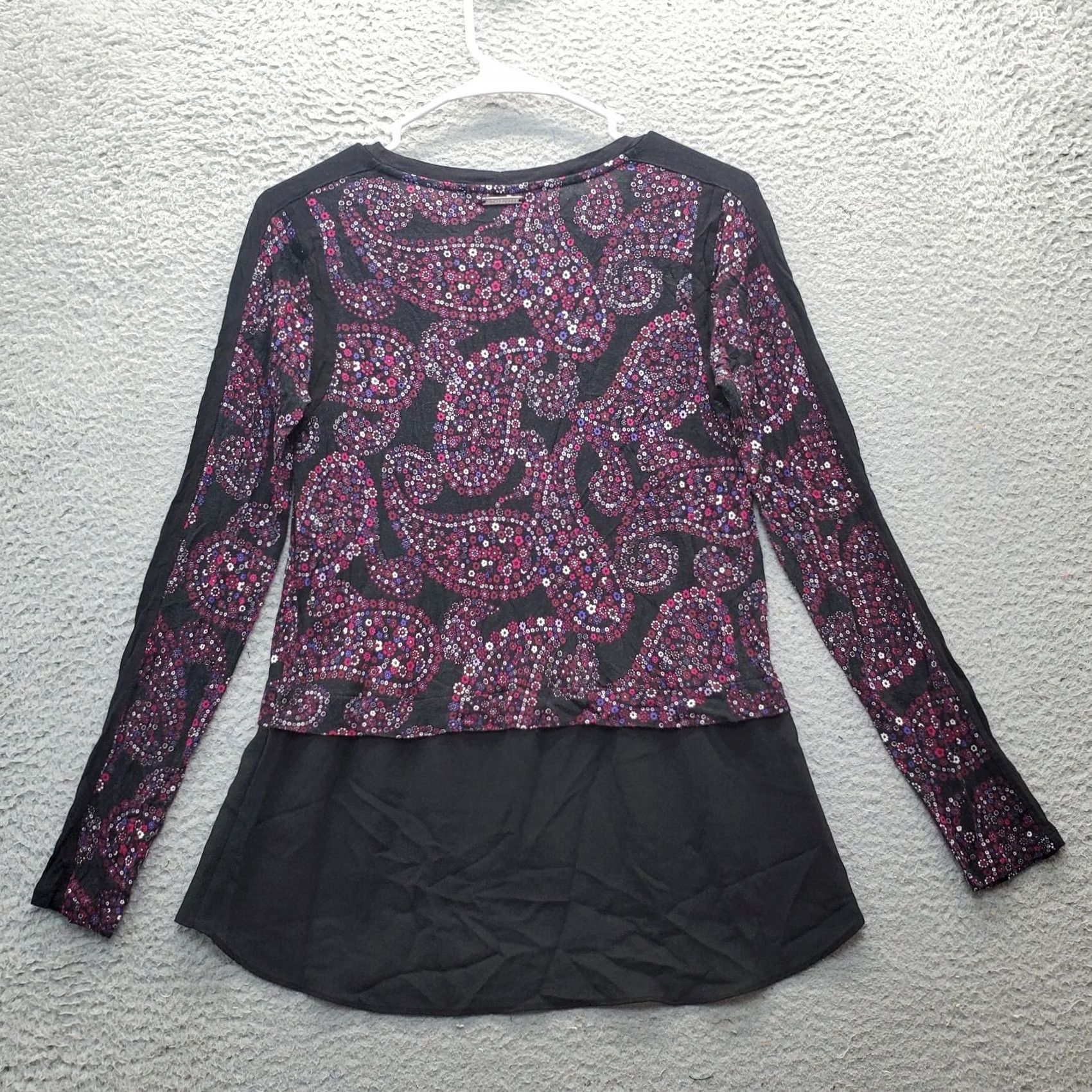 Michael Kors Michael Kors Blouse Womens S Paisley Long Sleeve Round Neck Pullover Multicolor Size S / US 4 / IT 40 - 2 Thumbnail