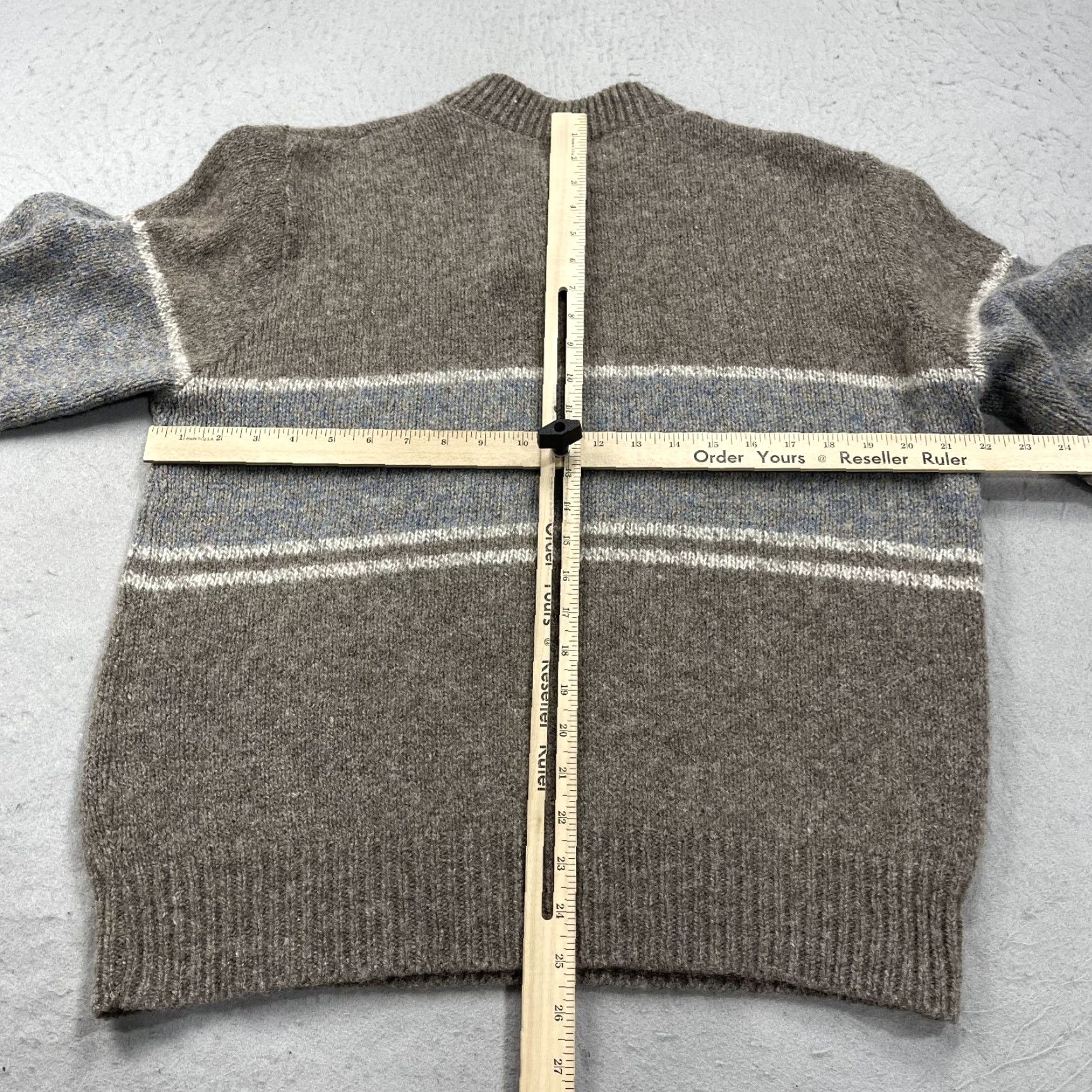 Vintage VINTAGE Boathouse Row Mens L Sweater Brown Striped Wool Knit Pullover 90s Logo Knit Hoodie? Size US L / EU 52-54 / 3 - 6 Thumbnail