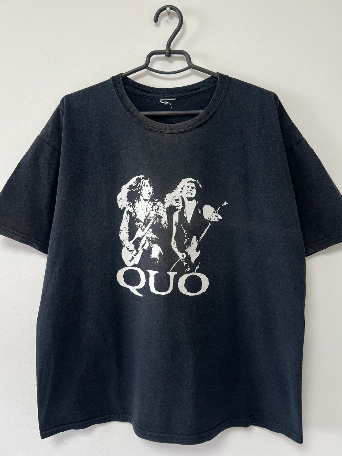 Vintage Vintage 90’s Status Quo Rock Band t shirt Big logo Black XL Size US XL / EU 56 / 4 - 2 Thumbnail