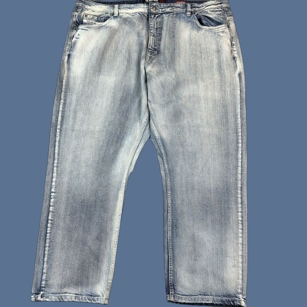 Ecko Unltd. VINTAGE Ecko Unltd Jeans Mens Athletic Blue Light Wash 46x32 5-Pocket Hip Hop Grunge 90s Logo Skull Stretch Denim Jeans Mens Size US 30 / EU 46 - 1 Thumbnail