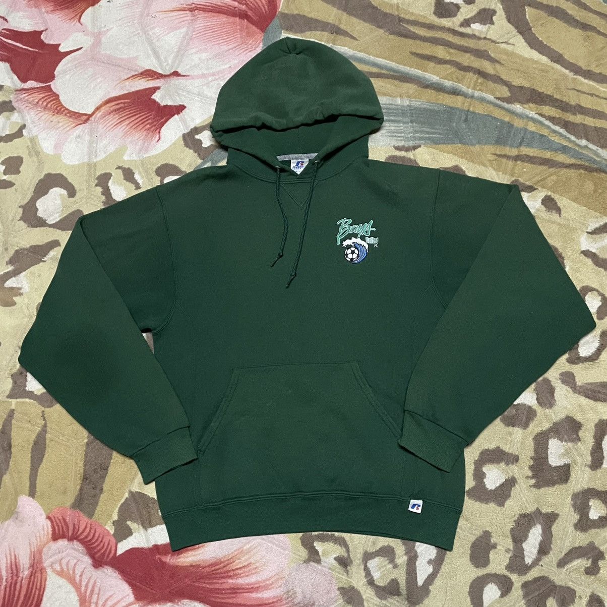 Russell Athletic Vintage 90s Russell Athletic Green sun faded Hoodie Size US M / EU 48-50 / 2 - 1 Thumbnail