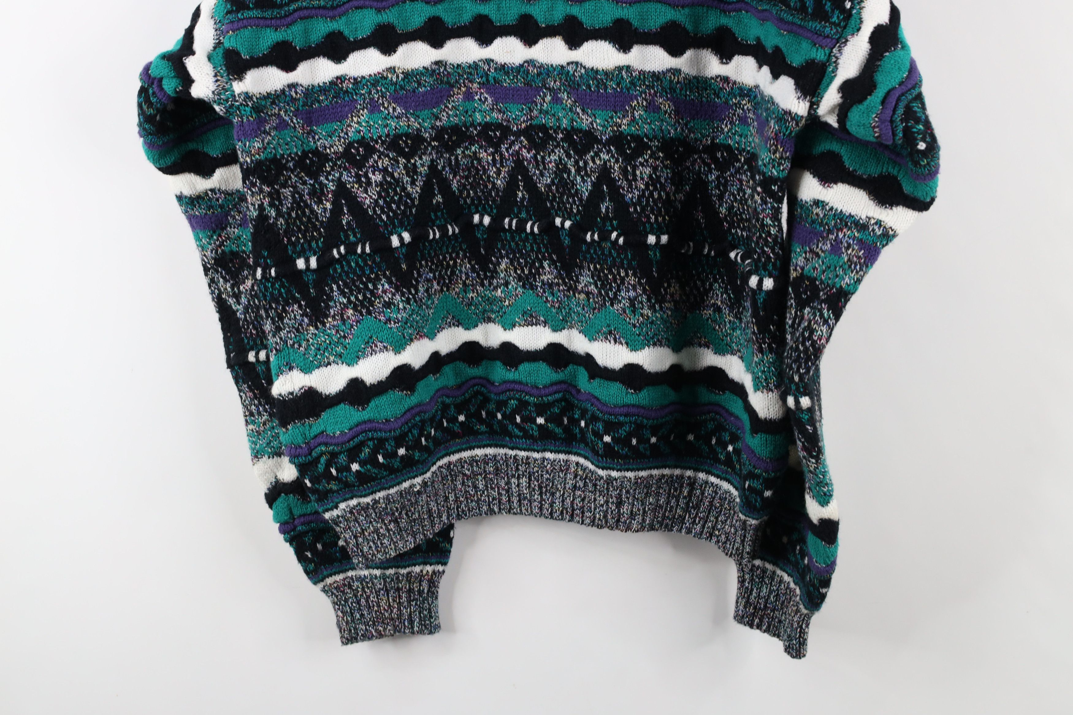Vintage Vintage 90s Coogi Style Rainbow Textured Knit Sweater Size US L / EU 52-54 / 3 - 8 Thumbnail